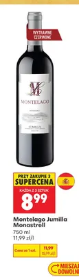 Wino czerwone Montelago Jumilla Monastrell promocja w Biedronka