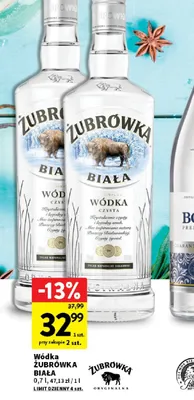 Wódka żubrówka biała promocja w Intermarche