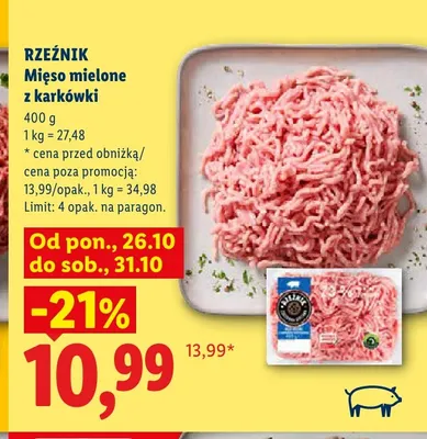 Mięso mielone z karkówki Rzeźnik promocja w Lidl