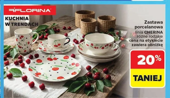 Zestaw zastawy porcelanowej Florina Cherina promocja w Carrefour
