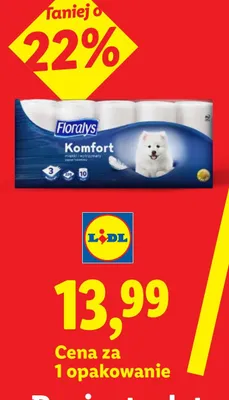 Papier toaletowy Floralys Komfort 3-warstwowy 10-pak promocja w Lidl