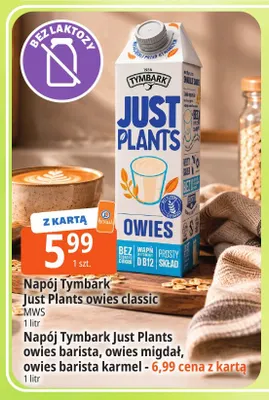 Napój Tymbark Just Plants owies barista karmel promocja w Leclerc