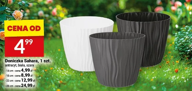 Doniczka Sahara antracyt 14 cm promocja w Twój Market