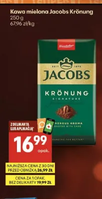 Kawa mielona Jacobs Krönung promocja w Delikatesy Centrum