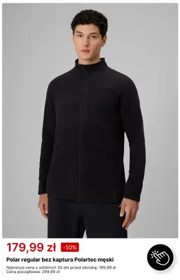 Polar regular bez kaptura Polartec męski promocja w 4F