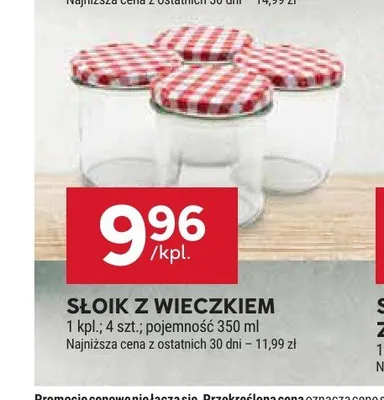 Słoik z wieczkiem 350 ml 4-pak promocja w Stokrotka