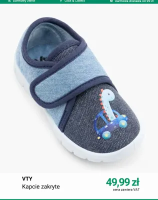 Kapcie zakryte VTY promocja w BACK TO SCHOOL