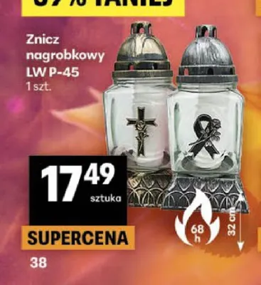 Znicz nagrobkowy Lw P-45 promocja w Delikatesy Centrum
