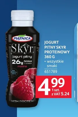 Jogurt pitny Skyr proteinowy Piątnica promocja w Selgros
