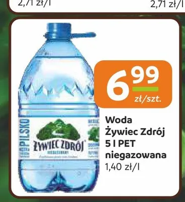 Woda źródlana Żywiec Zdrój niegazowana promocja w Społem Częstochowa