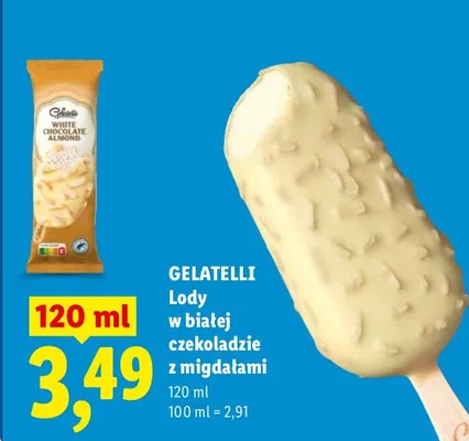 Lody w białej czekoladzie z migdałami promocja w Lidl