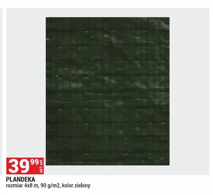 Plandeka 4x8 m 90 g/m2 zielona promocja w Merkury Market