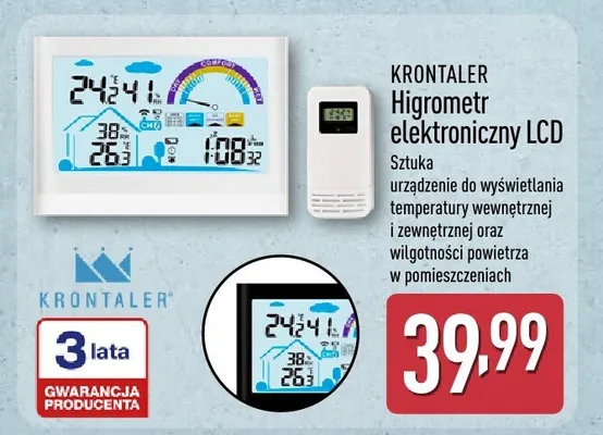 Higrometr elektroniczny LCD promocja w Aldi