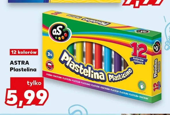Plastelina Astra 12 kolorów promocja w Kaufland