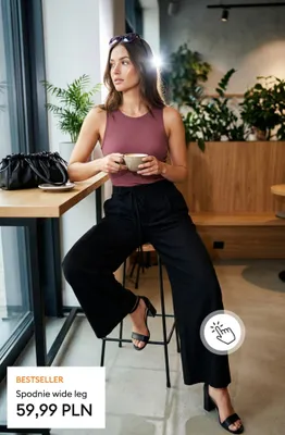 Spodnie damskie wide leg promocja w Sinsay