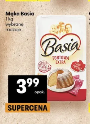 Mąka Tortowa Extra Basia promocja w Delikatesy Centrum