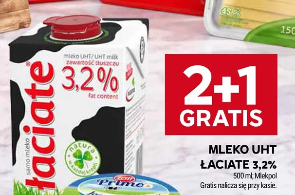 Mleko UHT Łaciate 3,2% promocja w Stokrotka