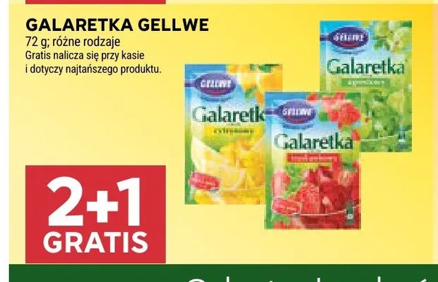 Galaretka truskawkowa Gellwe promocja w Stokrotka