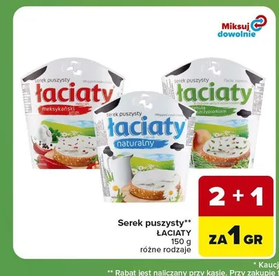 Serek puszysty z zieloną cebulką i szczypiorkiem Łaciaty promocja w Carrefour Express