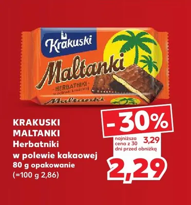 Herbatniki w polewie kakaowej Krakuski Maltanki promocja w Kaufland