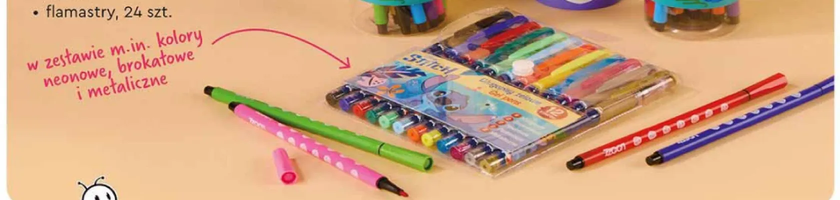 Flamastry 24 szt. promocja w Biedronka