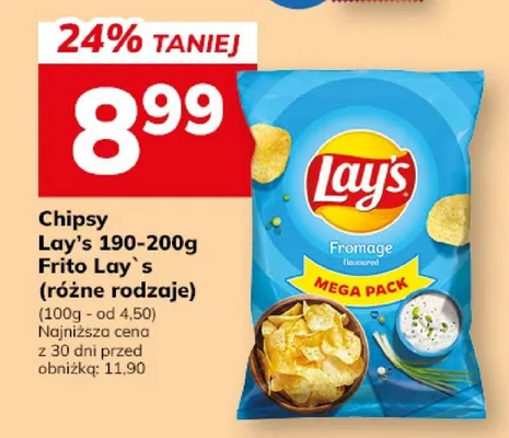Chipsy Lay's 190-200g Frito Lay's (różne rodzaje) promocja w Hitpol