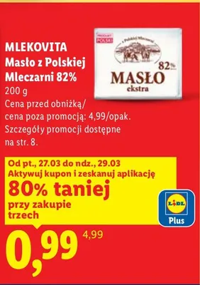 Masło extra z Polskiej Mleczarni promocja w Lidl