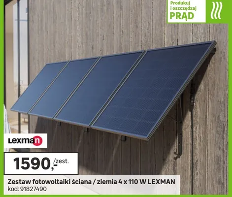 Zestaw fotowoltaiki ściana / ziemia 4 x 110 W promocja w Leroy Merlin