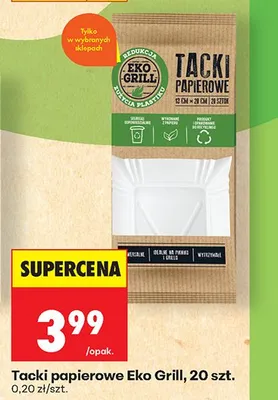 Tacki papierowe Eko Grill promocja w Biedronka