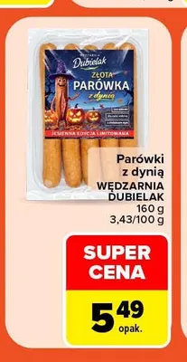 Parówki z dynią Wędzarnia Dubielak promocja w Carrefour