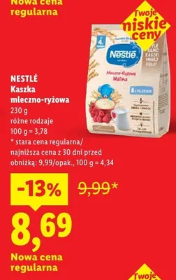 Kaszka mleczno-ryżowa  promocja w Lidl