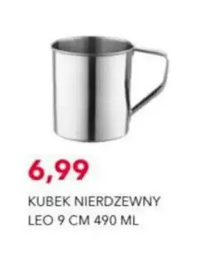 Kubek nierdzewny Leo 9 cm 490 ml promocja w Nela