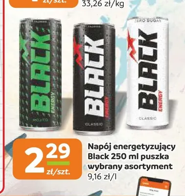 Napój energetyzujący Black Zero Sugar promocja w Gama