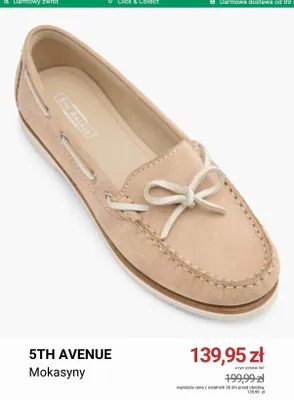 Mokasyny 5th Avenue promocja w Deichmann