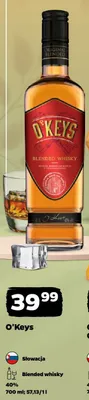 Blended whisky O'Keys 40% Słowacja promocja w Netto