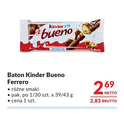 Baton Kinder Bueno Ferrero promocja w Makro