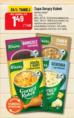 Zupa Rosół z kury z makaronem Gorący Kubek Knorr promocja w POLOmarket