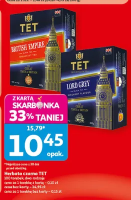 Herbata czarna TET British Empire promocja w Auchan
