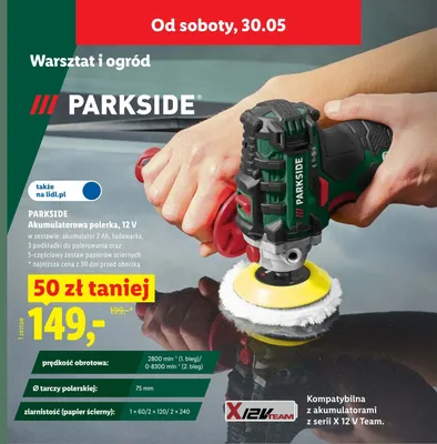Akumulatorowa polerka 12V PARKSIDE promocja w Lidl