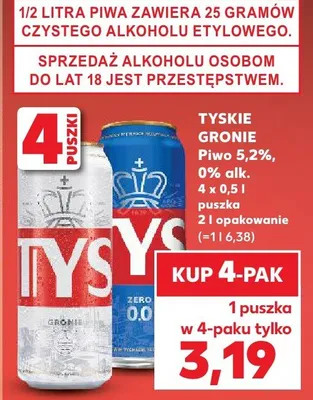 Piwo 0.0% promocja w Kaufland