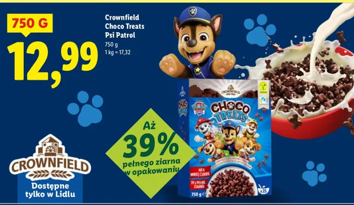 Płatki Choco Treats Psi Patrol promocja w Lidl