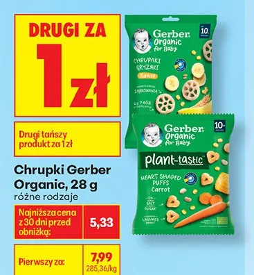 Chrupki Gerber Organic Banan promocja w Biedronka
