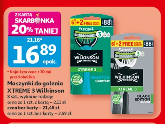Maszynki do golenia Wilkinson Sword Xtreme 3 Black Edition Comfort promocja w Auchan