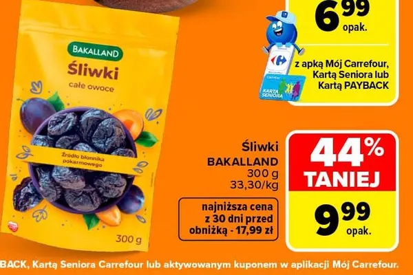 Śliwki Bakalland promocja w Carrefour