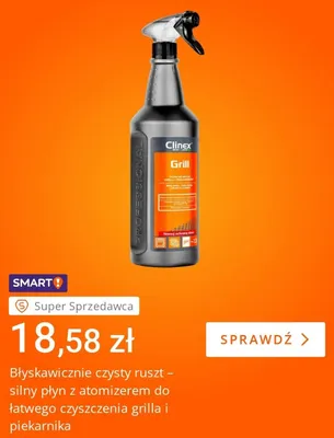 Płyn do mycia grilli i piekarników Clinex Grill promocja w Allegro