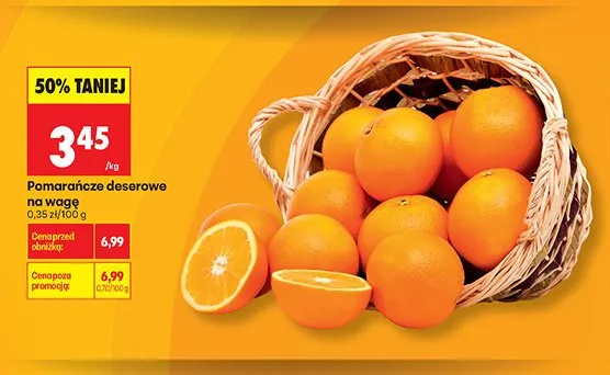 Pomarańcze deserowe na wagę promocja w Biedronka