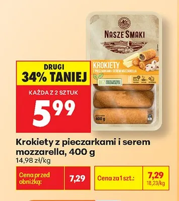 Krokiety z pieczarkami i serem mozzarella Nasze Smaki promocja w Biedronka
