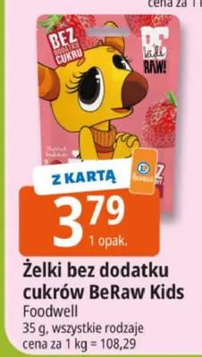 Żelki bez dodatku cukrów BeRaw Kids promocja w Leclerc