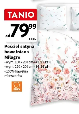 Pościel satyna bawełniana Milagro mix wzorów 100% bawełna promocja w Intermarche