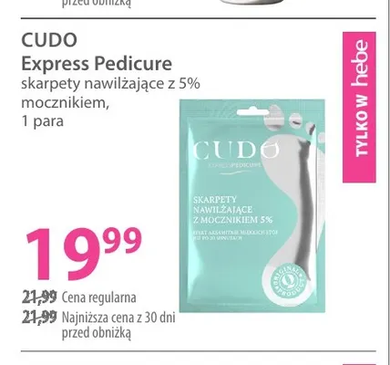 Skarpety nawilżające z 5% mocznikiem Express Pedicure Cudo promocja w Hebe